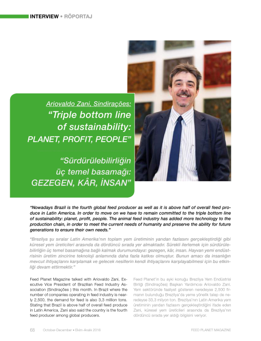 Ariovaldo Zani, Sindirações: “Triple bottom line of sustainability: planet, profit, people”